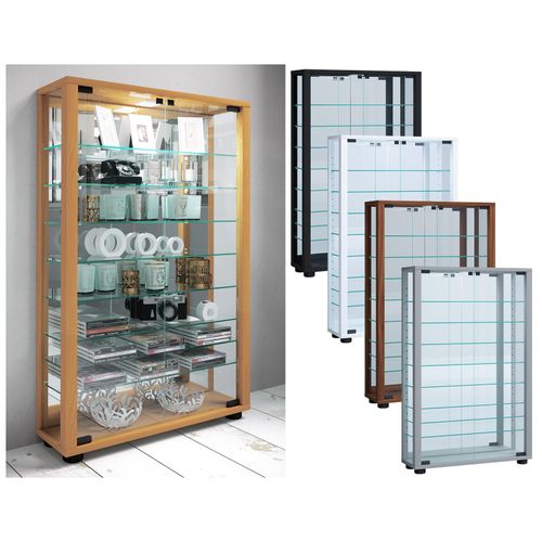 4051814413025 - Glasvitrine stehend Vitrine Glas mit ESG-Sicherheitsglas Maße caH 91 x B 59 x T 18 cm Standvitrine Glas Modern und platzsparend Glas Vitrinenschrank – Lumo Mini Spiegel 4051814413025 - Glasvitrine stehend Vitrine Glas mit ESG-Sicherheitsglas Maße caH 91 x B 59 x T 18 cm Standvitrine Glas Modern und platzsparend Glas Vitrinenschrank – Lumo Mini Spiegel