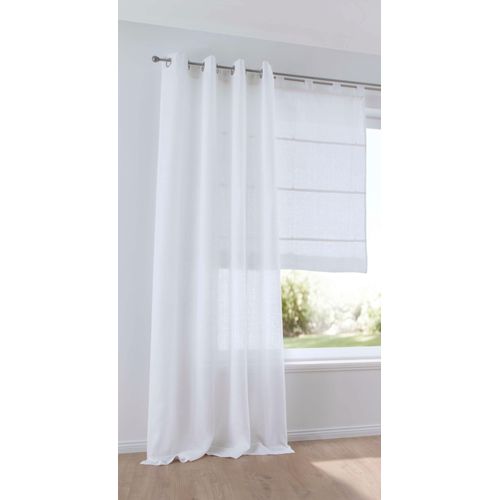 4016478988791 - Vorhang KUTTI Metis Leinen Gardinen Gr 245 cm Ösen 140 cm weiß Ösen blickdicht natürliche Leinen-Gardine einfarbig pflegeleicht Basic