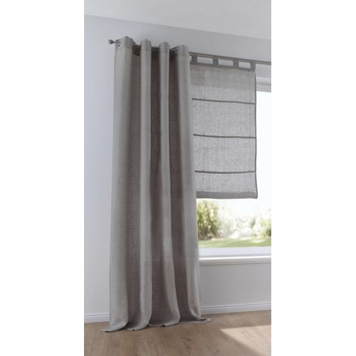 4016478080709 - Vorhang KUTTI Metis Leinen Gardinen Gr 145 cm Ösen 140 cm grau Landhaus Gardinen Gardine blickdicht natürliche Leinen-Gardine einfarbig pflegeleicht Basic 4016478080709 - Vorhang KUTTI Metis Leinen Gardinen Gr 145 cm Ösen 140 cm grau Landhaus Gardinen Gardine blickdicht natürliche Leinen-Gardine einfarbig pflegeleicht Basic