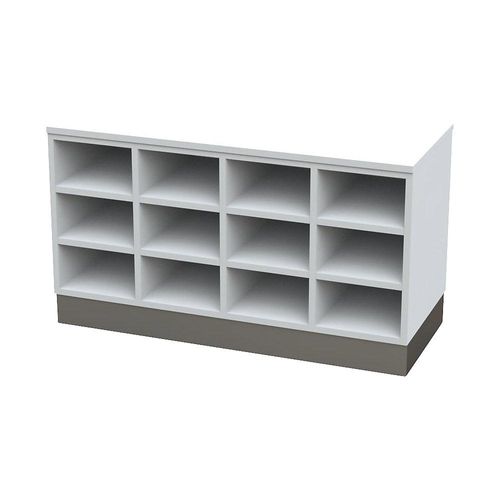 4021177293022 - Sitover-Garderobenbank einseitig melaminbeschichtet 15 Fächer Länge 1360 mm weiß Edelstahlsockel 4021177293022 - Sitover-Garderobenbank einseitig melaminbeschichtet 15 Fächer Länge 1360 mm weiß Edelstahlsockel