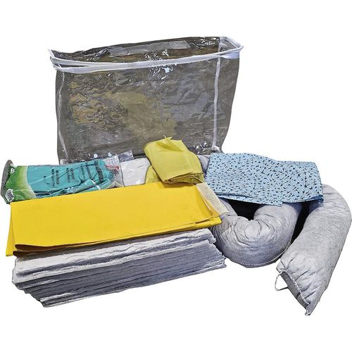 4262512390444 - eurokraft basic Leckage-Notfallset mit Einweg-Abdichtmatte Tasche Abdichtmatte Vliese Bindung 20 l Ausführung Öl weiß 4262512390444 - eurokraft basic Leckage-Notfallset mit Einweg-Abdichtmatte Tasche Abdichtmatte Vliese Bindung 20 l Ausführung Öl weiß