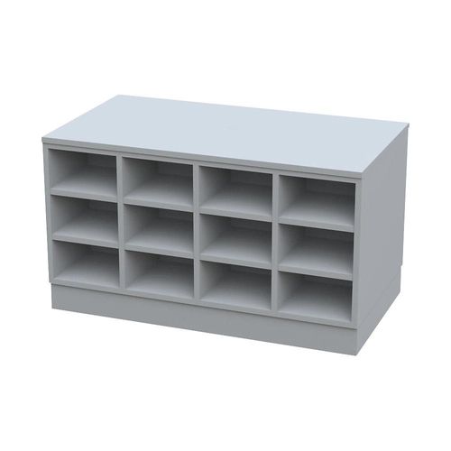 4021177237019 - Sitover-Garderobenbank doppelseitig melaminbeschichtet 2 x 9 Fächer Länge 820 mm grau 4021177237019 - Sitover-Garderobenbank doppelseitig melaminbeschichtet 2 x 9 Fächer Länge 820 mm grau