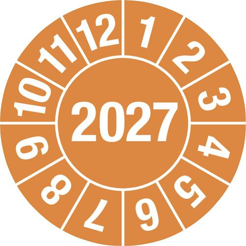 4061466113358 - Prüfplakette Jahreszahl 4-stellig Dokumentenfolie Ø 15 mm 2027 orange 4061466113358 - Prüfplakette Jahreszahl 4-stellig Dokumentenfolie Ø 15 mm 2027 orange