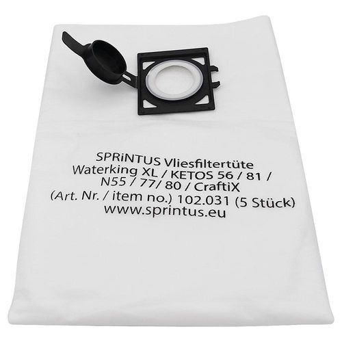 4260206870517 - Sprintus Vliesfiltertüten VE 5 Stk für Sauger Waterking XL Ketos 56 81 und CraftiX lang haltbar 4260206870517 - Sprintus Vliesfiltertüten VE 5 Stk für Sauger Waterking XL Ketos 56 81 und CraftiX lang haltbar