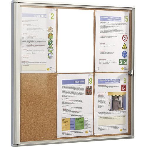 4061753028075 - eurokraft basic Info-Schaukasten für innen Korkrückwand 2 DIN A4-Blätter HxB 350 x 491 mm ab 5 Stk