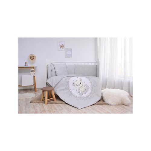 3800166106762 - Babybettwäsche Set Smile 6-teilig Decke 140x95 Kissen 43x35 Bett 120x60 grau Sterne 3800166106762 - Babybettwäsche Set Smile 6-teilig Decke 140x95 Kissen 43x35 Bett 120x60 grau Sterne