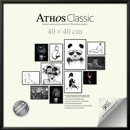 4053147976482 - Xxxl Bilderrahmen Athos Classic+  Schwarz  Metall Kunststoff Papier Holzwerkstoff  quadratisch  40x40x18 cm  Bilderrahmen Bilderrahmen