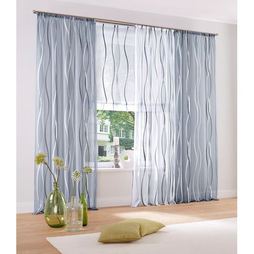 6920192996650 - Gardine MY HOME Dimona Gr 5 grau (silbergrau) B140cm H265cm Voile Polyester Gardinen 2er-Set transparent Voile Polyester