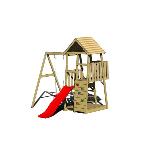 4751017090923 - Holz Spielturm Panda inkl Rutsche Kletterwand und Schaukel Natur 290x270x270 cmx000D - Wendi Toys 4751017090923 - Holz Spielturm Panda inkl Rutsche Kletterwand und Schaukel Natur 290x270x270 cmx000D - Wendi Toys