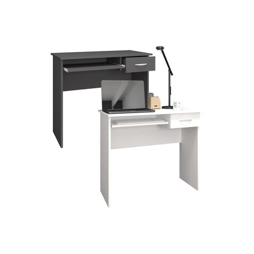 4051814422478 - Holz Schreibtisch Computertisch Tastaturauszug Schublade Bürotisch Arusa (Farbe Anthrazit) 4051814422478 - Holz Schreibtisch Computertisch Tastaturauszug Schublade Bürotisch Arusa (Farbe Anthrazit)