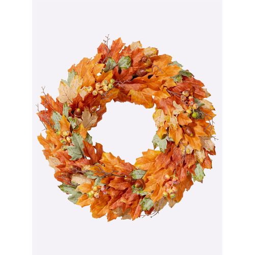 4895228808516 - Kunstkranz HEINE HOME orange (terra) Kunstpflanzen B H 60cm x 60cm Kunststoff B60cm H60cm T15cm