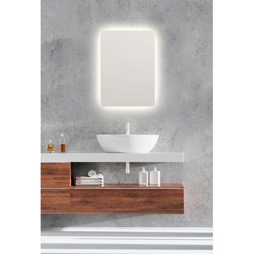 4251820307091 - LED-Lichtspiegel MIRRORS AND MORE Franzi Spiegel Gr B H T 50 cm x 70 cm x 35 cm uni silberfarben (spiegelfarben) Kosmetikspiegel