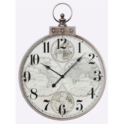 4895228808318 - Wanduhr HEINE HOME Wanduhren Gr B H T 60 cm x 805 cm x 65 cm silberfarben (antiksilberfarben) Wanduhren