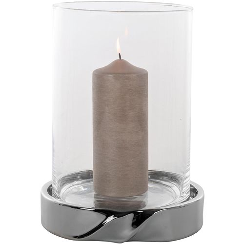 4042911281464 - Windlicht FINK LE DECOR silber (silberfarben) H31cm Ø235cm Keramik Kerzenhalter Kerzenhalter mit Glaszylinder aus Keramik silberfarben 4042911281464 - Windlicht FINK LE DECOR silber (silberfarben) H31cm Ø235cm Keramik Kerzenhalter Kerzenhalter mit Glaszylinder aus Keramik silberfarben