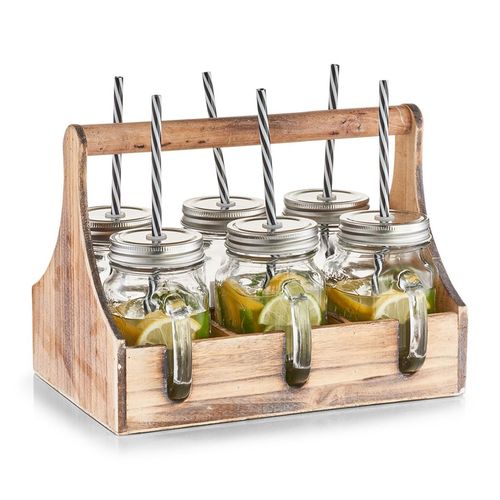 4003368197470 - Glas ZELLER PRESENT Trinkgefäße Gr x 221 cm 450 ml 6 tlg braun (transparent holzfarben silberfarben) Trinkgefäße je 6 Gläser Deckel und Strohhalme in praktischer Holzkiste 4003368197470 - Glas ZELLER PRESENT Trinkgefäße Gr x 221 cm 450 ml 6 tlg braun (transparent holzfarben silberfarben) Trinkgefäße je 6 Gläser Deckel und Strohhalme in praktischer Holzkiste