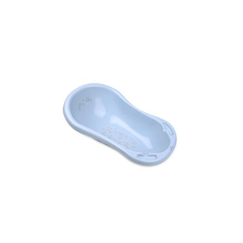 3800166110097 - Babybadewanne 84 cm lang Ablagefächer ergonomische Form ab Geburt blau Sterne