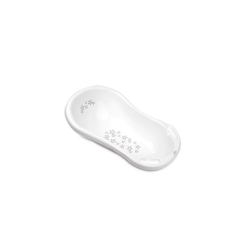 3800166110073 - Babybadewanne 84 cm lang Ablagefächer ergonomische Form ab Geburt weiß Sterne 3800166110073 - Babybadewanne 84 cm lang Ablagefächer ergonomische Form ab Geburt weiß Sterne