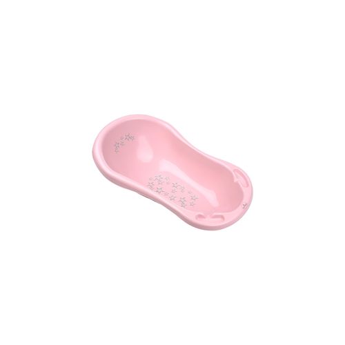 3800166110080 - Babybadewanne 84 cm lang Ablagefächer ergonomische Form ab Geburt rosa Sterne