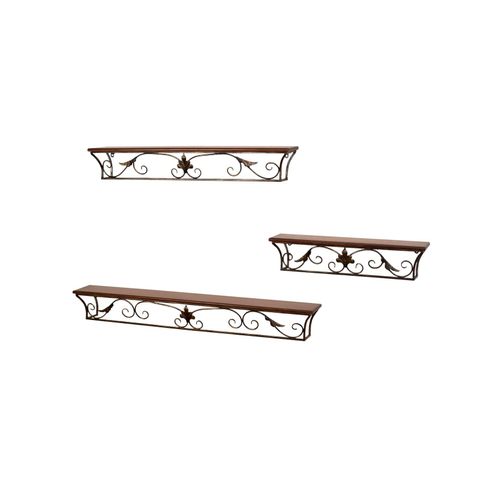 4046884050171 - Möbel Direkt Online - Metall Wandkonsole Wandregal 60 cm braun schwarz