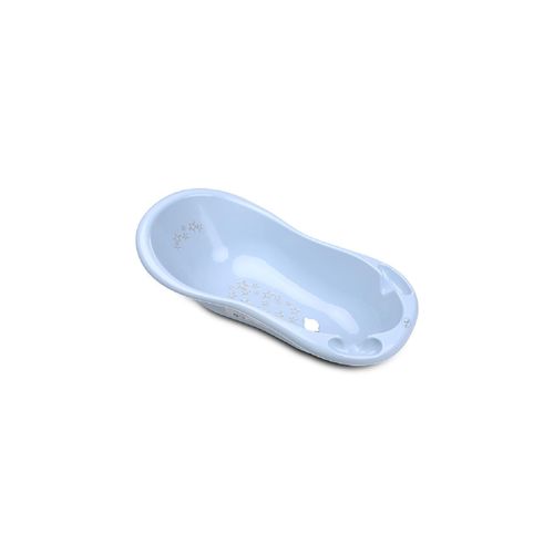 3800166110134 - Baby Badewanne 100 cm mit Anti-Rutsch-Matte Wasserablauf Ablagefächer blau Sterne