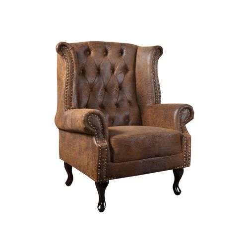 4250243535920 - riess-ambiente Sessel CHESTERFIELD - 85cm antik braun Microfaser mit Knopfheftung 4250243535920 - riess-ambiente Sessel CHESTERFIELD - 85cm antik braun Microfaser mit Knopfheftung