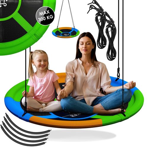 4260751942059 - KESSER® Nestschaukel Tellerschaukel Hängeschaukel Rundschaukel Schaukel verstellbar Garten-Schaukel Kinderschaukel Indoor - Outdoor-Schaukel für Kinder & Erwachsene