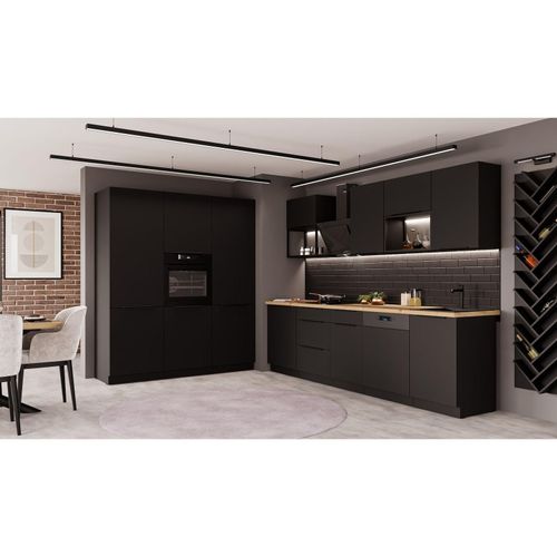 4255832101876 - Küche SIENA LOFT - 280 + 180 cm Küchenzeile Küchenblock Einbauküche Schwarz matt 4255832101876 - Küche SIENA LOFT - 280 + 180 cm Küchenzeile Küchenblock Einbauküche Schwarz matt