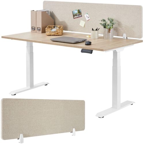 4061173260154 - tectake® Schreibtisch Trennwand in 2 Größen Stoffbezug aus pflegeleichtem Polyester inkl 2 Befestigungsklemmen 4061173260154 - tectake® Schreibtisch Trennwand in 2 Größen Stoffbezug aus pflegeleichtem Polyester inkl 2 Befestigungsklemmen