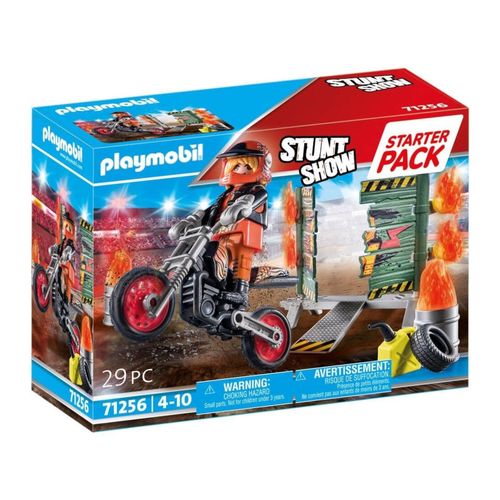 4008789712561 - 71256 Stuntshow Starter Pack Stuntshow Motorrad mit Feuerwand Konstruktionsspielzeug