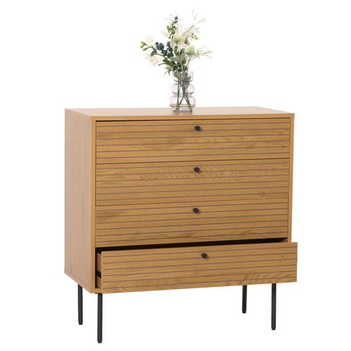 4057651709208 - Kommode MCW-N78 Sideboard Schrank 4 Schubladen skandinavischer Stil Metall Holz Melamin MVG 85x80x40cm ~ natur 4057651709208 - Kommode MCW-N78 Sideboard Schrank 4 Schubladen skandinavischer Stil Metall Holz Melamin MVG 85x80x40cm ~ natur