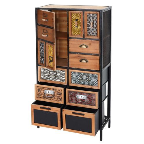 4057651610542 - Apothekerkommode MCW-L38 Schubladenschrank Kommode Regal Schubladen Metall Tanne Holz Vintage Shabby-Look 120x62x33cm 4057651610542 - Apothekerkommode MCW-L38 Schubladenschrank Kommode Regal Schubladen Metall Tanne Holz Vintage Shabby-Look 120x62x33cm