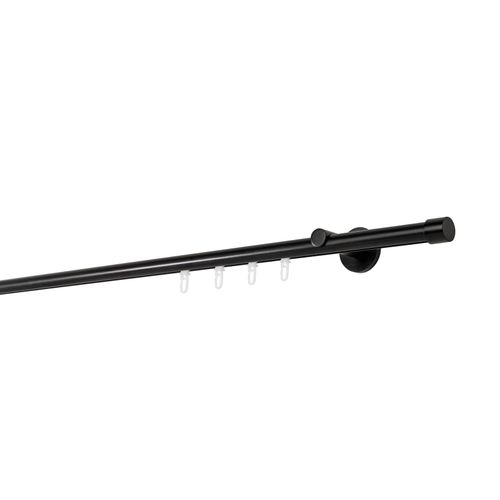 4066866167086 - Ondeco - Gardinenstange auf Maß Innenlauf 20mm Cap 1-lauf Vorhangstange Wandträger 65cm Stilgarnitur Gleiter für Vorhänge - Schwarz - 220cm 4066866167086 - Ondeco - Gardinenstange auf Maß Innenlauf 20mm Cap 1-lauf Vorhangstange Wandträger 65cm Stilgarnitur Gleiter für Vorhänge - Schwarz - 220cm