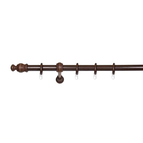 4040255311915 - Ondeco Gardinenstange Holz 28mm 1-lauf Komplettgarnitur Vorhangstange Farbe Nussbaum Größe 120 cm 4040255311915 - Ondeco Gardinenstange Holz 28mm 1-lauf Komplettgarnitur Vorhangstange Farbe Nussbaum Größe 120 cm