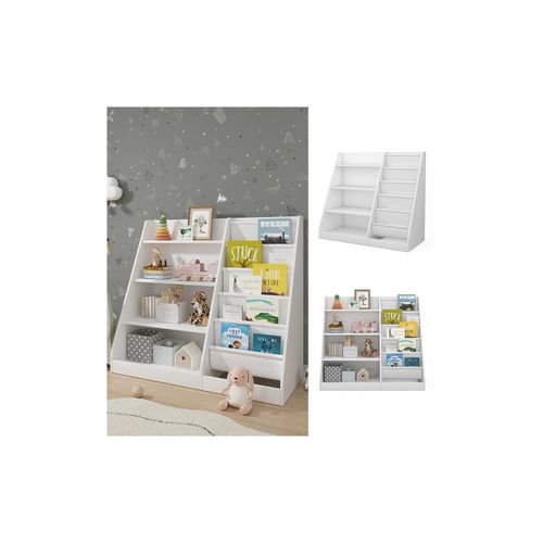 4066731446216 - Kinderregal Conny Weiß 90 x 805 cm mit großen Ablagen
