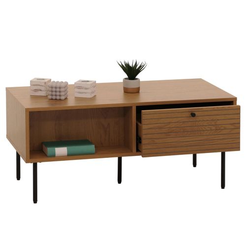 4057651895024 - Couchtisch MCW-N78 Wohnzimmertisch Sofatisch skandinavischer Stil Metall Holz Melamin MVG 45x100x50cm ~ natur 4057651895024 - Couchtisch MCW-N78 Wohnzimmertisch Sofatisch skandinavischer Stil Metall Holz Melamin MVG 45x100x50cm ~ natur