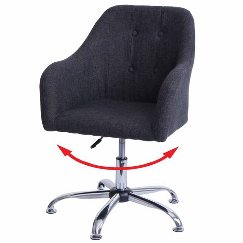 4057651620572 - Esszimmerstuhl MCW-L92 Küchenstuhl Stuhl mit Armlehne drehbar höhenverstellbar Metall ~ Stoff Textil dunkelgrau 4057651620572 - Esszimmerstuhl MCW-L92 Küchenstuhl Stuhl mit Armlehne drehbar höhenverstellbar Metall ~ Stoff Textil dunkelgrau