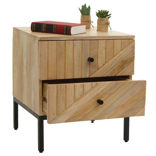 4057651620893 - Nachttisch MCW-L95 Kommode Beistelltisch Nachtschrank Schrank Schublade Mango-Holz 51x45x40cm MVG-zertifiziert natur