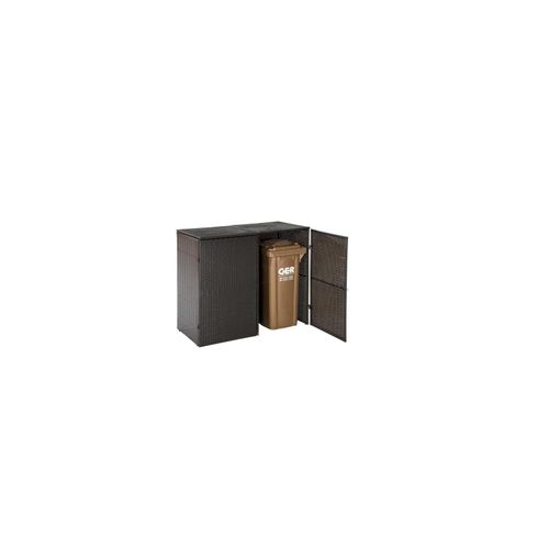 4033662289489 - Mülltonnenabdeckung 2er Stahl Kunststoffgeflecht braun 132 cm x 645 cm x 108 cm