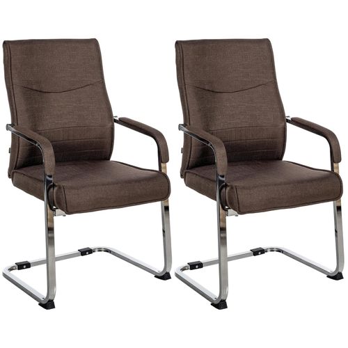 4255716326579 - 2er Set Freischwinger Besucherstuhl Hobart I Stoff- oder Kunstlederbezug Chromgestell Armlehnen Gepolstert I Ergonomischer Schwingstuhl 4255716326579 - 2er Set Freischwinger Besucherstuhl Hobart I Stoff- oder Kunstlederbezug Chromgestell Armlehnen Gepolstert I Ergonomischer Schwingstuhl