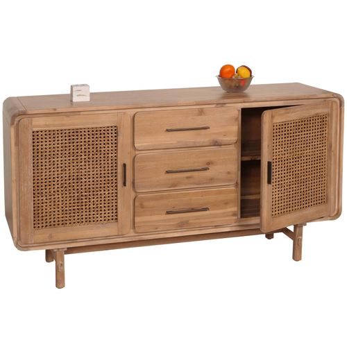 4057651763873 - Sideboard MCW-M47 Schrank Kommode Highboard Staufächer Schublade Rattan Akazie Massiv-Holz gebeizt 83x160x45cm 47kg 4057651763873 - Sideboard MCW-M47 Schrank Kommode Highboard Staufächer Schublade Rattan Akazie Massiv-Holz gebeizt 83x160x45cm 47kg