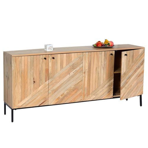 4057651816883 - Sideboard MCW-L95 Kommode Schrank Anrichte Massiv-Holz Mango 79x176x42cm MVG-zertifiziert natur
