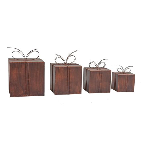 4041908109699 - Metall-Deko in Form von Geschenkpaketen 4er-Set - Garden Pleasure 4041908109699 - Metall-Deko in Form von Geschenkpaketen 4er-Set - Garden Pleasure