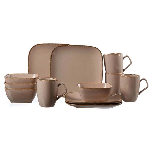 4006344202090 - Frühstücks-Geschirrset RITZENHOFF & BREKER Service CASA Vintage Used-Look Geschirr-Sets Gr 12 tlg braun (nougat) Frühstücks-Geschirrset (Teller Schale Kaffeebecher) 12 Teile für 4 Personen
