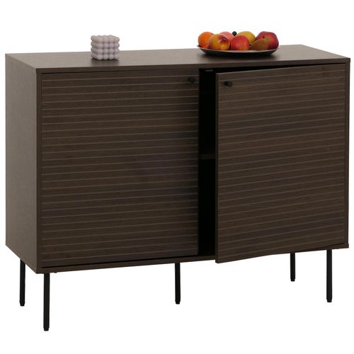 4057651709277 - Sideboard MCW-N78 Kommode Schrank Anrichte skandinavischer Stil Metall Holz Melamin MVG 86x110x40cm ~ dunkelbraun 4057651709277 - Sideboard MCW-N78 Kommode Schrank Anrichte skandinavischer Stil Metall Holz Melamin MVG 86x110x40cm ~ dunkelbraun