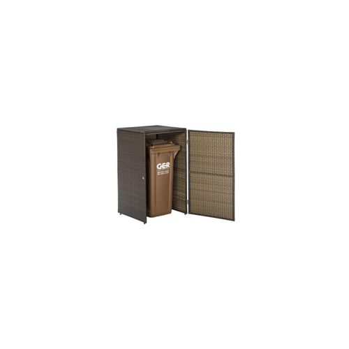 4033662289472 - Mülltonnenabdeckung Stahl Kunststoffgeflecht braun 75 cm x 78 cm x 123 cm 4033662289472 - Mülltonnenabdeckung Stahl Kunststoffgeflecht braun 75 cm x 78 cm x 123 cm