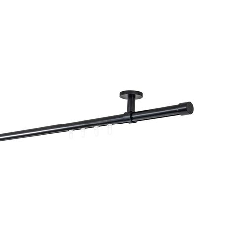 4066866189767 - Ondeco - Gardinenstange auf Maß Innenlauf 20mm Cap 1-lauf Vorhangstange Deckenträger 4cm Stilgarnitur mit Gleiter für Vorhänge - Schwarz - 270cm 4066866189767 - Ondeco - Gardinenstange auf Maß Innenlauf 20mm Cap 1-lauf Vorhangstange Deckenträger 4cm Stilgarnitur mit Gleiter für Vorhänge - Schwarz - 270cm