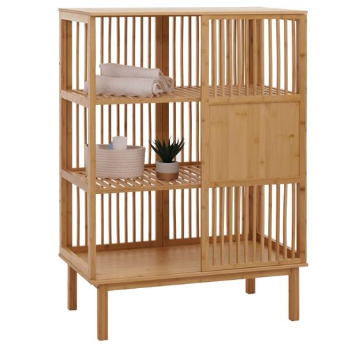 4057651859392 - Bambus Standregal MCW-N81 Badezimmerschrank Badschrank Badregal Kommode 3 Regalböden Schiebetür MVG 115x80x45cm 4057651859392 - Bambus Standregal MCW-N81 Badezimmerschrank Badschrank Badregal Kommode 3 Regalböden Schiebetür MVG 115x80x45cm