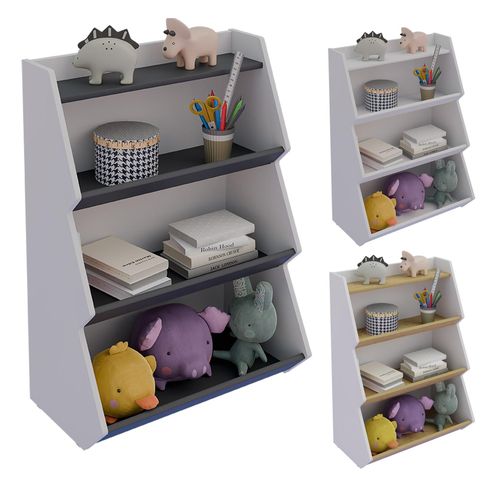 4051814446733 - Holzregal stehend platzsparendes Kinder Regal Maße H 89 x B 63 x T 35 cm Elegantes Regal Aufbewahrungsregal Bücherregal Standregal - Italu