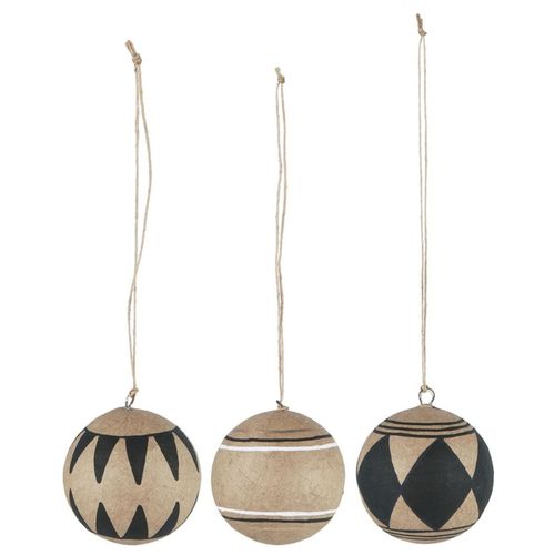 5709898349431 - Weihnachtskugel 3er-Set aus Pappmaché Ø 58 cm Natur 5709898349431 - Weihnachtskugel 3er-Set aus Pappmaché Ø 58 cm Natur