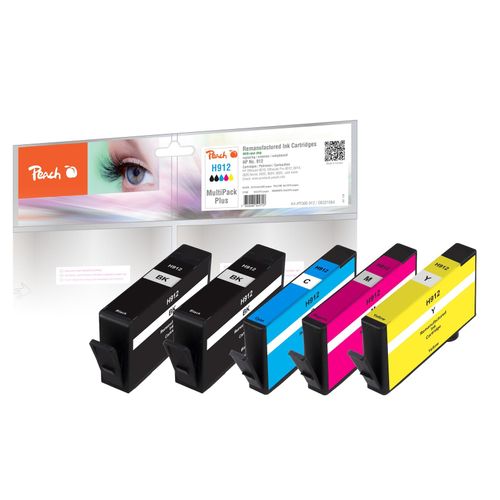 7640460541717 - HP 912 5 Druckerpatronen (2*bk c m y) ersetzt HP No 912 6ZC74AE für zB HP OfficeJet Pro 8022 e HP OfficeJet Pro 8022 HP OfficeJet Pro 8020 (wiederaufbereitet)